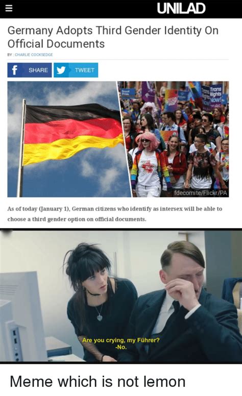Unilad Germany Adopts Third Gender Identity On Official Documents By