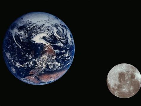 Earth And The Moon Seen From Space Photographic Print By Arnie Rosner