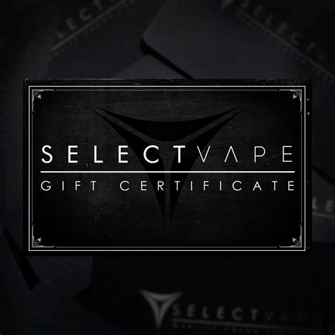Gift Certificate Accessories Select Vape