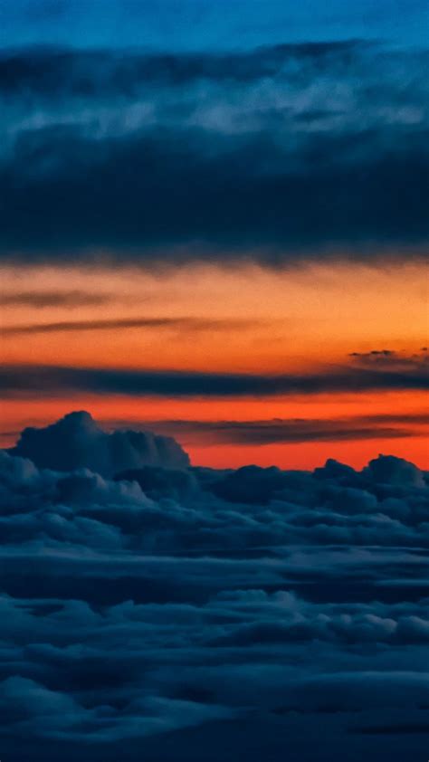1080x1920 Orange Sky Clouds Nature Sunset Wallpaper Sunset
