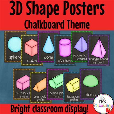 Chalkboard 3d Shape Posters Mrs Strawberry Shape Review