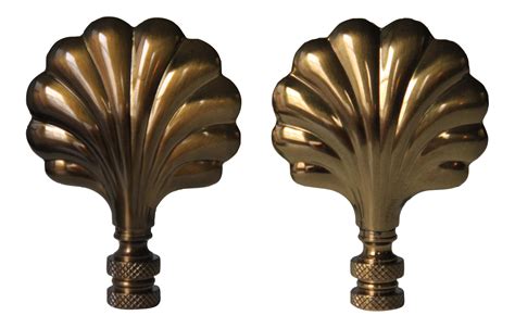 Brass Shell Lamp Finials - A Pair | Chairish