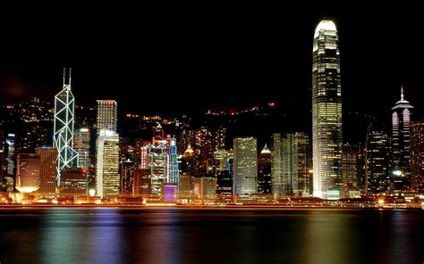 Hong Kong Cityscape Cityscape Hong Kong China Night Hd Wallpaper