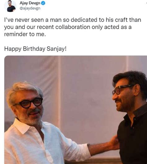 Ajay Devgn Pens Heartfelt Birthday Wish For Sanjay Leela Bhansali