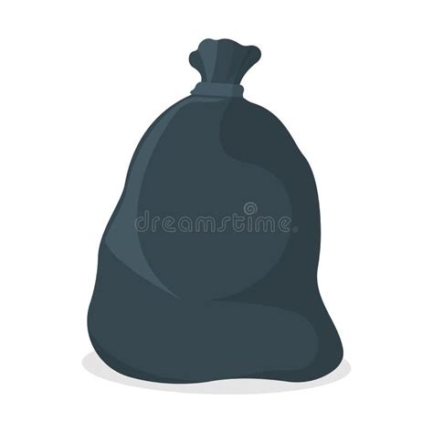 Trash Bag Icon Black Garbage Bag On White Background Symbol Icon And