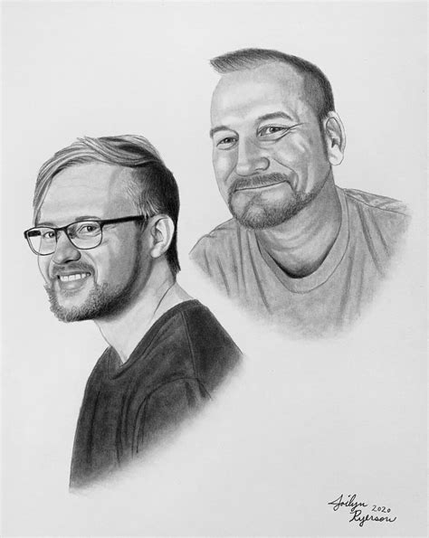 Custom Portrait Drawing From Photo Fathers Day T Idea Graphite