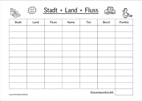 ● was hast du da? Stadt, Land, Fluss - gratis PDF Vorlage | Stadt land fluss ...