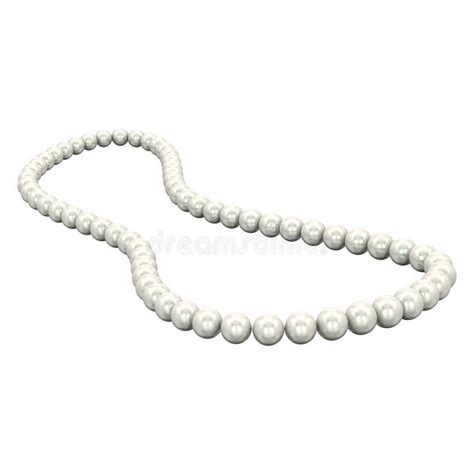 3d Illustration Isolated White Pearl Necklace Beads Stock Illustration
