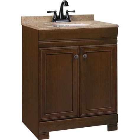 34 to 35 inches width: Shop Style Selections 24-1/2-in Java Windell Single-Sink ...