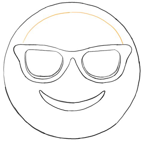 How To Draw Sunglasses Emoji Face With Easy Steps Tutorial How To