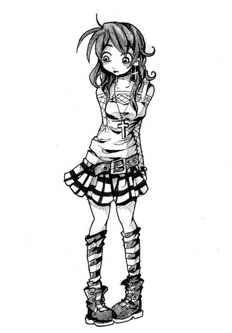 Cute Goth Drawings Goth Girl Ink Doodle By Moddypride On Deviantart