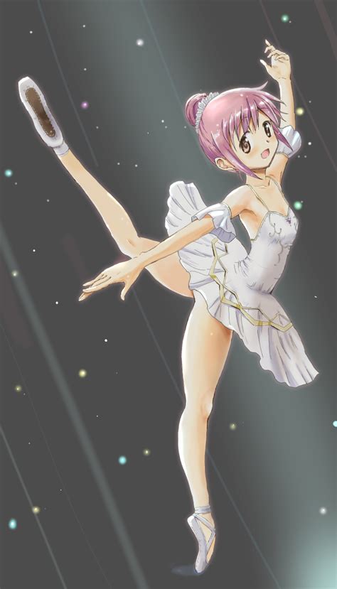 Kaname Madoka Mahou Shoujo Madoka Magica Highres 1girl Ballerina Breasts Chignon Dancing