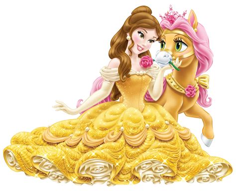 Disney Princess Belle With Cute Pony Transparent Png Clip Art Image