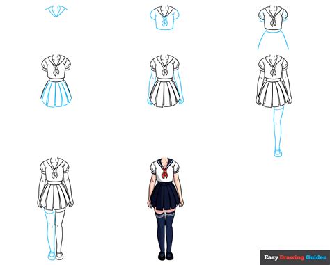 How To Draw Anime Girl Clothes Step By Step