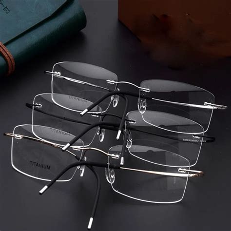 Hot Sell Pure Titanium Men S Women Eyeglasses Frame Optical Glasses Prescription Rimless