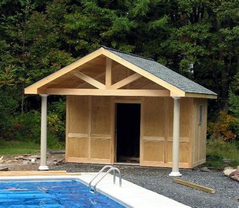 Interesting Porch Design For Storage Shed Pool House Designs Pool