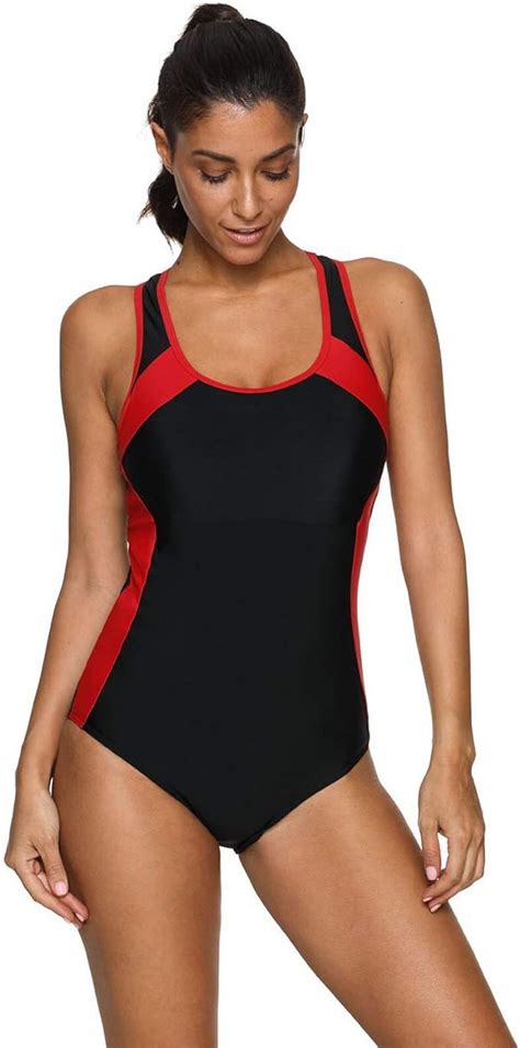 Damen Athletic Pro Einteiler Badeanzug Racerback Bademode Badeanzug Gr