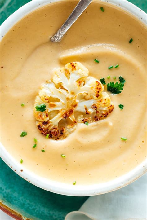 Creamy Roasted Cauliflower Soup Recipe Cookie And Kate