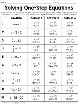 50 One Step Equations Worksheet Pdf in 2020 | One step ...