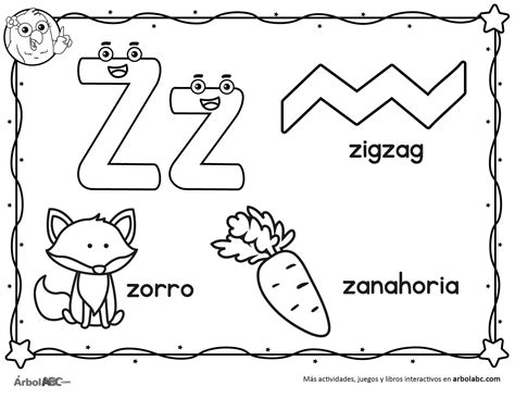 Letra Z para colorear Árbol ABC