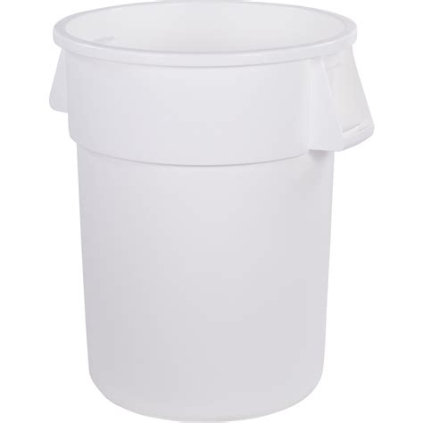 34105502 Bronco Round Waste Bin Trash Container 55 Gallon White