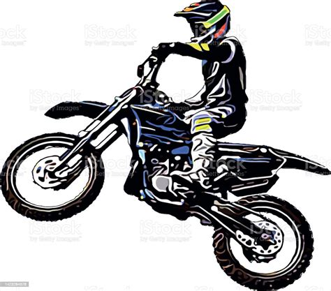 Ilustración De Imagen Vectorial De Color De Un Motociclista Realizando
