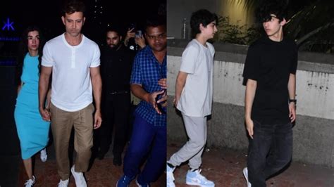 Hrithik Roshan And Saba Azad Step Out For Dinner With His Sons Hrehaan Hridaan Bollywood