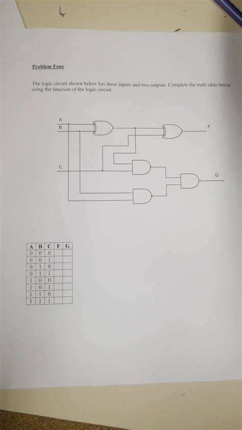 Solved Problem Four The Logic Circuit Shown Below Has Three