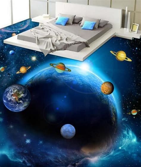 3d Colorful Universe Floor Mural Wallpaper Aj Wallpaper 2 3d Floor Art