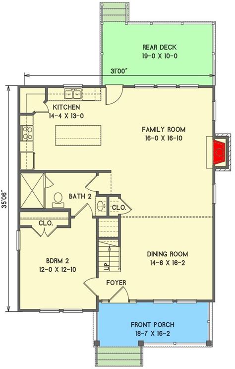 Plan 31576gf Two Story Country House Plan With Rear Deck Country