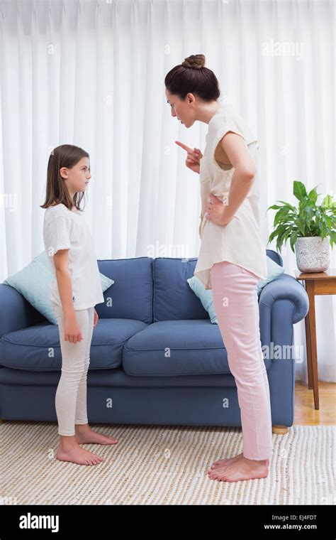 Mother Scolding Her Naughty Daughter Stock Photo Alamy
