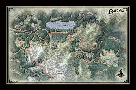 Mike Schley Cartography Prints The Land Of Barovia Artists Print