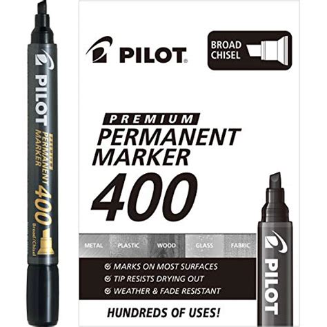 Pilot Premium 400 Permanent Markers Broad Point Chisel Tip Black Ink