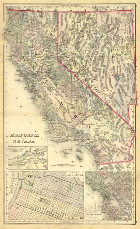 Map Antique California And Nevada Stedman And Brownow Gray And Son
