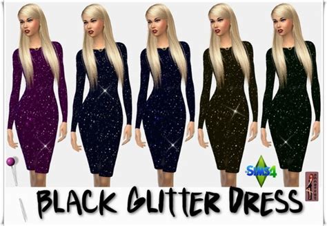 Annett`s Sims 4 Welt Black Glitter Dress • Sims 4 Downloads