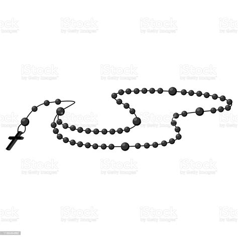 Holy Rosary Beads Vector Illustration Prayer Catholic Chaplet With A