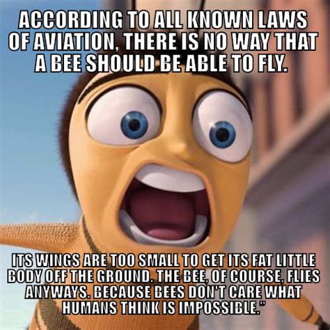 According To All Known Laws Of Aviation There Is No Way That A Bee