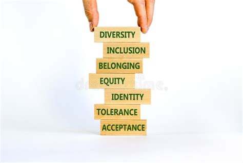 Tolerance Acceptance Integrity Words On Wooden Blocks Accepting Others