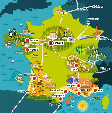 Tourisme En France Carte Des Villes Principales Arts Et Voyages