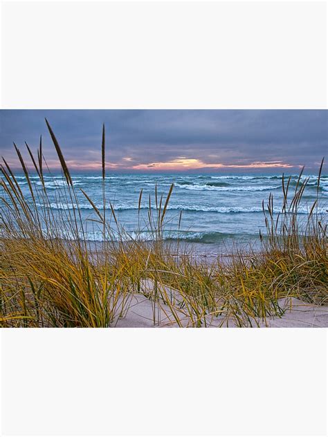 Sunset Photograph Of A Dune With Beach Grass At Holland Michigan No