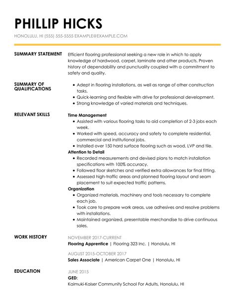 Breaking down the resume layout and formats. Professional Construction Resume Examples | LiveCareer