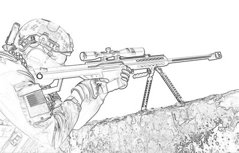 Sniper Coloring Coloring Page Mooo