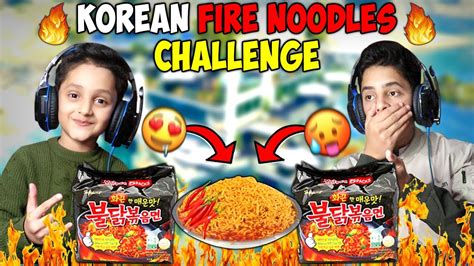 Extreme Spicy Korean Fire Noodles Challenge With Brother Eid