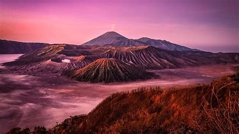 Bromo The Sunrise At The Peaks Of Java Indonesia Landscape Sky