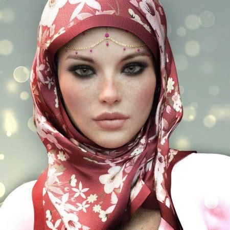 You like that big baleful shaft? 3D Models dForce X-Fashion Floral Hijab for Genesis 8 ...