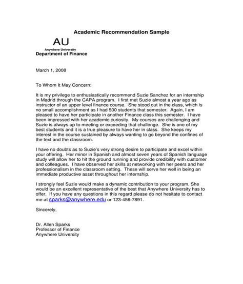 Free Internship Recommendation Letters In Pdf