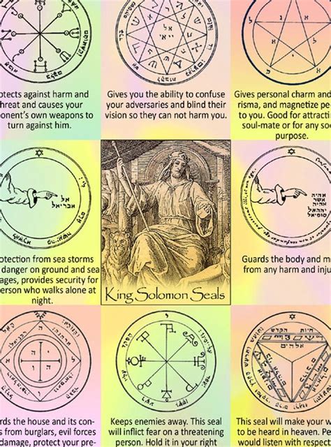 A document with king solomons 44 seals. The 44 Seals of Solomon 12x16 Kabbalah poster | Etsy in ...