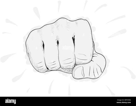 vector simple drawing fist on white background eps8 stock vector image and art alamy