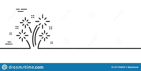Fireworks Line Icon Pyrotechnic Salute Sign Minimal Line Pattern