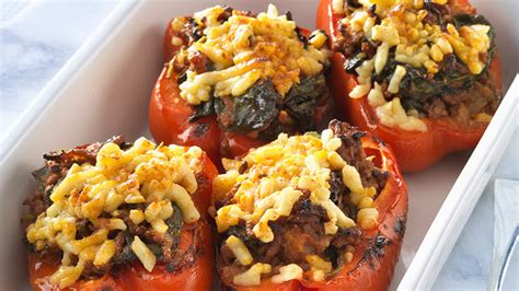 glazed baked stuffed red peppers